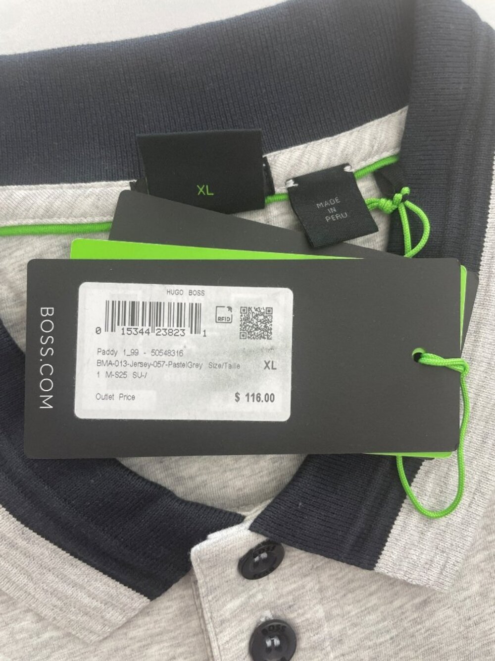 Hugo Boss Paddy Polo Regular Fit Stretch Shirt Gray Men's Size XL MSRP$116 NEW - Picture 7 of 9